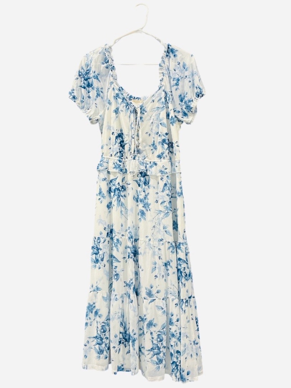 Blue Floral Tie-Front Maxi Dress - Brand: